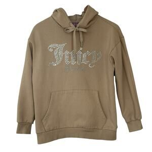 Juicy Couture Forever 21 Womans Medium Neutral Pullover JUICY Bling Hoodie